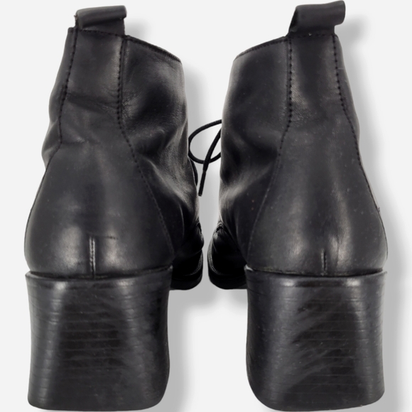 VINTAGE Y2K WHITE MOUNTAIN Lace Up Ankle Booties Black - Picture 8 of 15